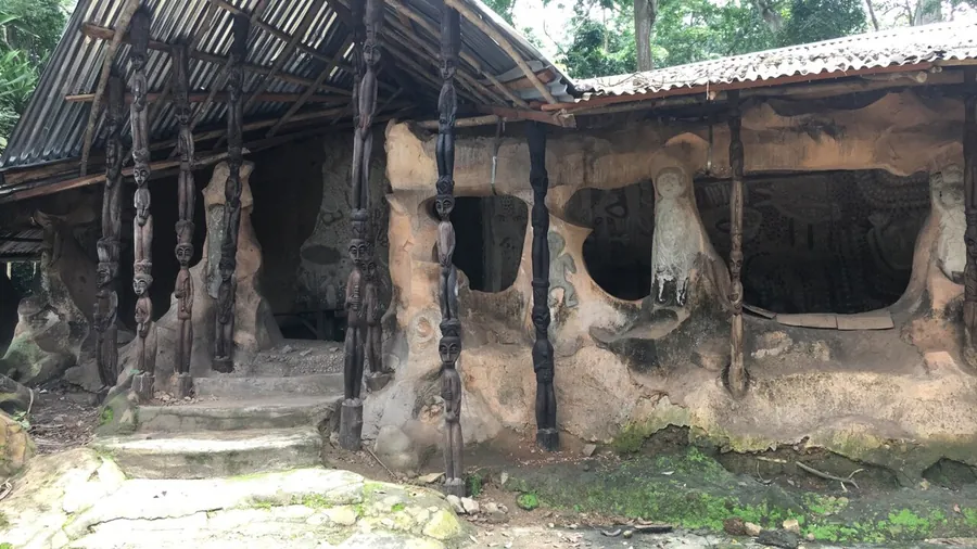 Palace building in the Osun-Osogbo Sacred Grove