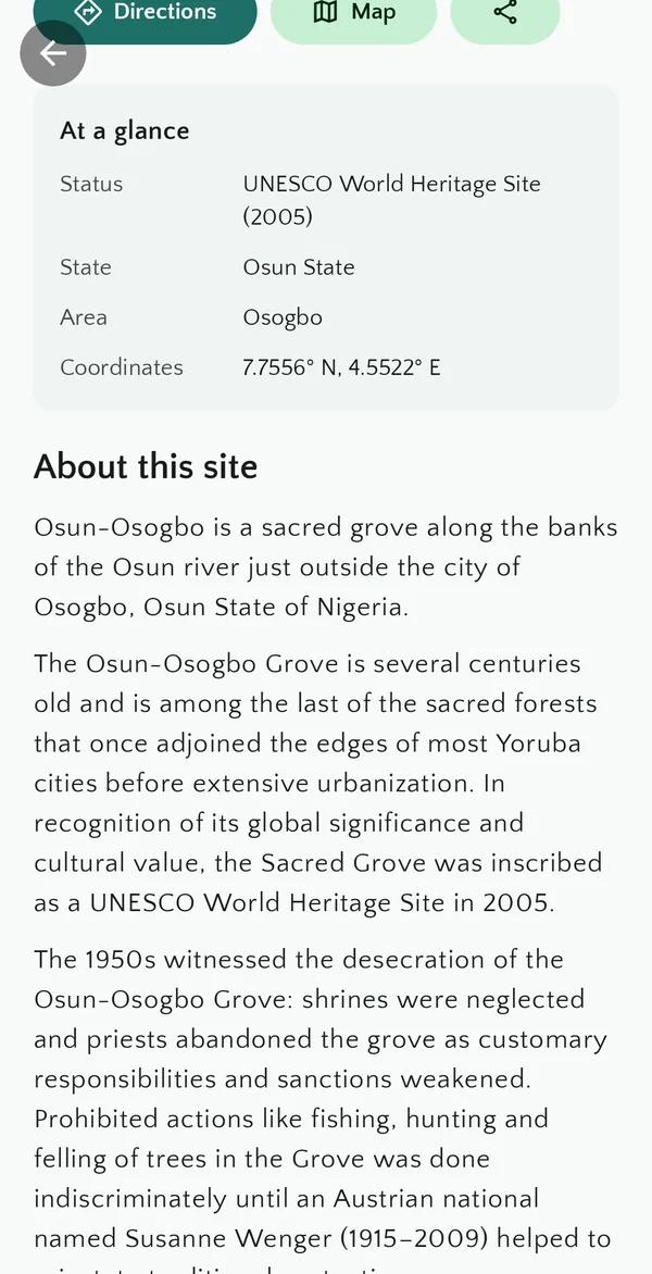Article text about Osun-Osogbo